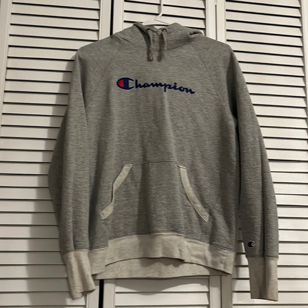 Champion Classic Grey Hoodie, Unisex Size Medium